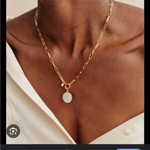 Sezane Irma Mother of Pearl Medal Charm